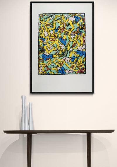 Robert COMBAS - Les lapins jaunes, 1984 - Large original lithograph (Hand-signed!) 2
