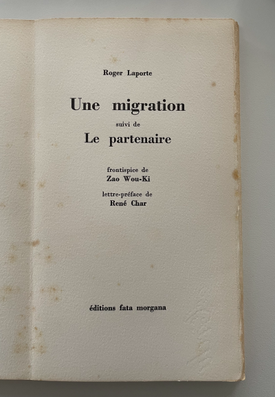 Zao Woo-ki - Laporte Roger - Une migration 2