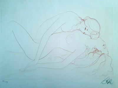 Jean-Baptiste VALADIE - Les deux amies, vers 1976 - Gravure originale 2