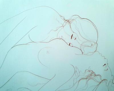 Jean-Baptiste VALADIE - Les deux amies, vers 1976 - Gravure originale 2