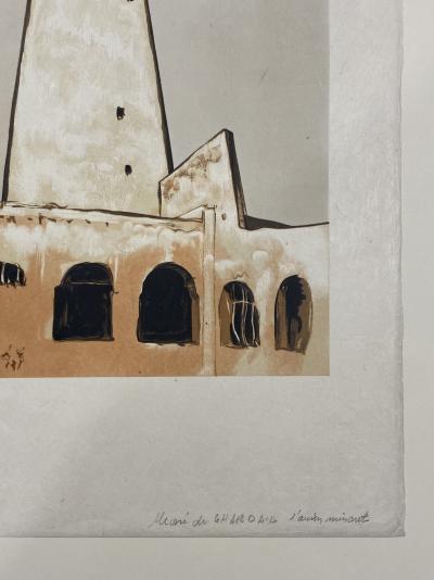 Paul Elie Dubois - Musée de Ghardaïa l’ancien minaret - Gravure sur bois sur parchemin 2