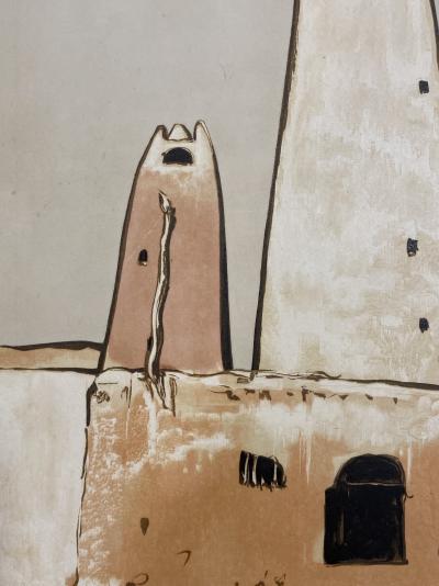 Paul Elie Dubois - Musée de Ghardaïa l’ancien minaret - Gravure sur bois sur parchemin 2