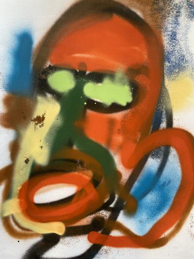 KOKIAN - Visage masque - Technique mixte sur papier Canson 2