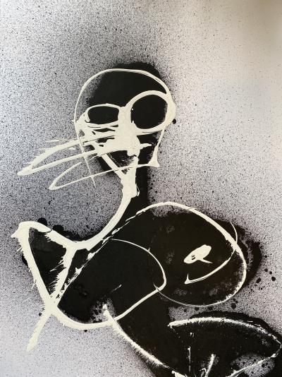 KOKIAN - Femme penchée - Technique mixte sur papier Canson 2