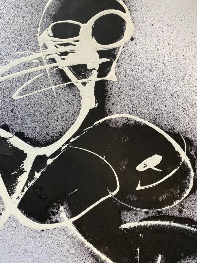 KOKIAN - Femme penchée - Technique mixte sur papier Canson 2