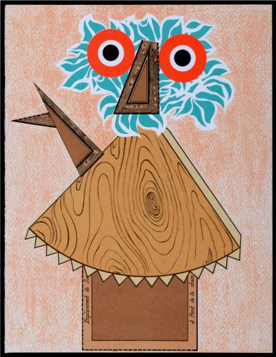 Enrico BAJ - Hibou, 1975 - Original lithograph 2