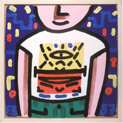 François BOISROND - le T-shirt, 1987 - Acrylique sur carton marouflé sur panneau 2