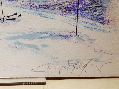 Georges YOLDJOGLOU - Le ski, 1996, Lithographie 2