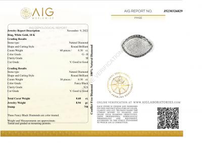 Bague diamant en or blanc 18 carats ornée de 90 diamants 2