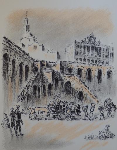 André HAMBOURG - Dans la rue, 1980 - Lithographie originale 2