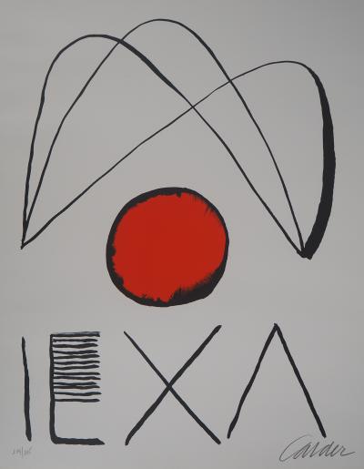 Alexander CALDER : IEXA : Strings and Red Ball - Lithographie originale, signée au crayon 2
