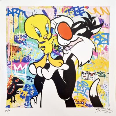 FAT - Titi & Grosminet - Lithographie signée 2