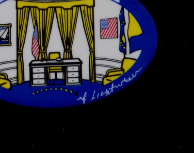 Roy LICHTENSTEIN - The Oval Office, 1992 - Ensemble hautement collectionnable (Sérigraphie sur épingle métallique & Sérigraphie sur papier) 2