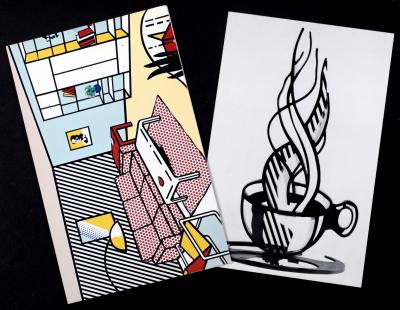 Roy LICHTENSTEIN - Tasse et Soucoupe II & Lampes Rouges, c. 1977 - Ensemble de 2 éphémères (impression offset et lithographie offset) 2