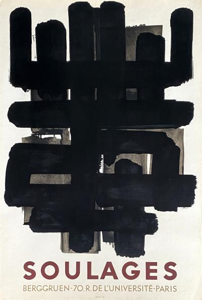 Pierre Soulages - Lithographie N°3, 1957 - Lithographie originale