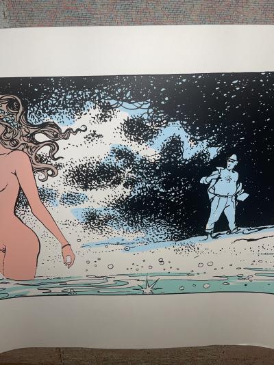 Milo MANARA - Sirène dans les flots - Sérigraphie 2