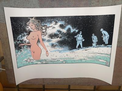 Milo MANARA - Sirène dans les flots - Sérigraphie 2