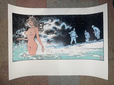 Milo MANARA - Sirène dans les flots - Sérigraphie 2