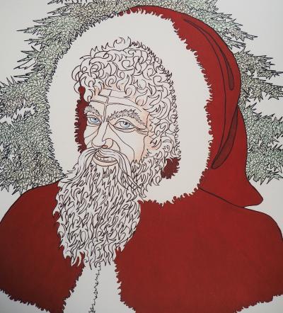 Jean MARAIS - Père Noël - Lithographie en couleurs Signée 2