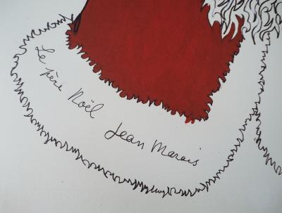Jean MARAIS - Père Noël - Lithographie en couleurs Signée 2