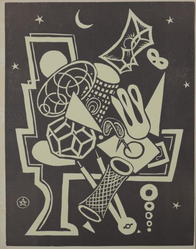 J.W POWER - L’homme calculateur, 1939 (first edition) - Scarce Linocut 2
