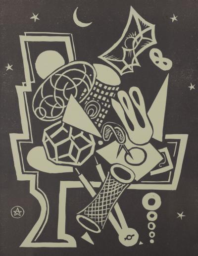 J.W POWER - L’homme calculateur, 1939 (first edition) - Scarce Linocut 2