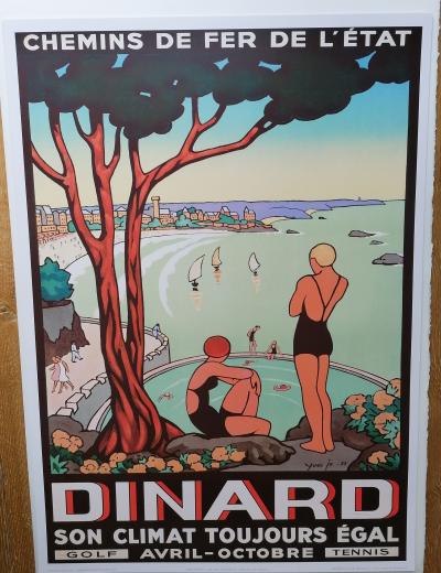 Yves Ja (d’après) - Bretagne, Dinard, plage de l’Ecluse - Affiche 2