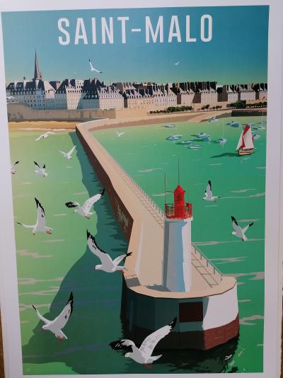 Bretagne, Saint-Malo, jetée du Mole des Noires - Affiche 2