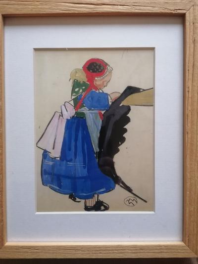 Mathurin Meheut, d’après (1882 - 1958)  - La fillette de Plougastel - Affiche 2