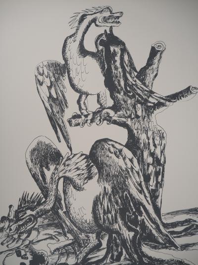 Ossip ZADKINE : Mythologie Hercule et les oiseaux du lac Stymphale - Lithographie originale signée 2
