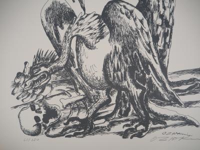 Ossip ZADKINE : Mythologie Hercule et les oiseaux du lac Stymphale - Lithographie originale signée 2