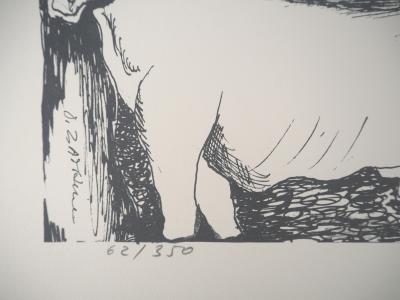 Ossip ZADKINE : Mythologie : Hercule et les écuries d'Augias- Lithographie originale signée 2
