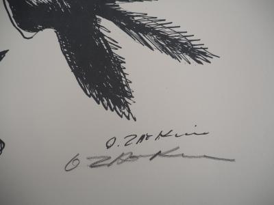 Ossip ZADKINE : Mythologie Hercule et l’oiseau du lac Stymphale - Lithographie originale signée 2