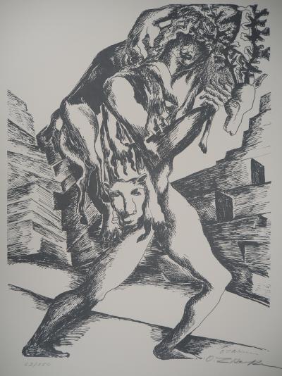 Ossip ZADKINE : Mythologie Hercule et la biche de Cérynie - Lithographie originale signée 2