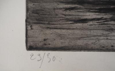 Maximilien LUCE - Vue du port de Rotterdam Vers 1890-1895 - Gravure originale signée 2