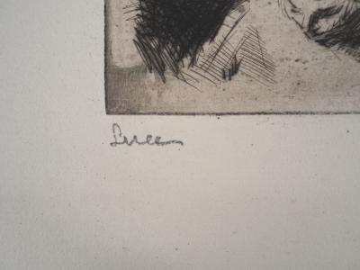 Maximilien LUCE - Enfant à l'étude Vers 1890 - Gravure originale signée 2
