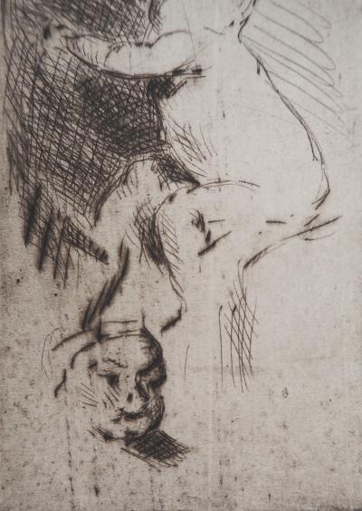Maximilien LUCE - Etude d'un nourrisson Vers 1890 - Gravure originale signée 2