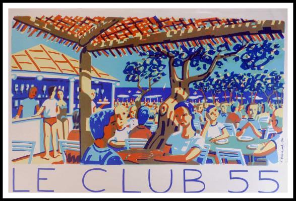 François BOISROND - Club 55 St Tropez, Plage de Ramatuelle, 1996, affiche originale 2