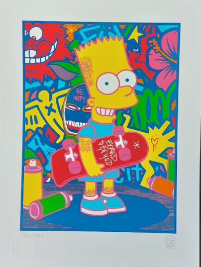 Speddy GRAPHITO - Bart Simpson - Estampe originale en couleurs signée et justifiée au crayon 2