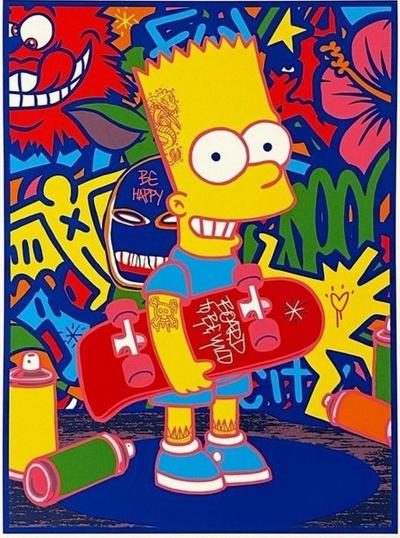 Speddy GRAPHITO - Bart Simpson - Estampe originale en couleurs signée et justifiée au crayon 2