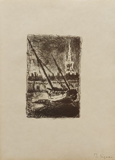 Paul SIGNAC - Saint-Malo I (1927) - litografia original sobre papel japones