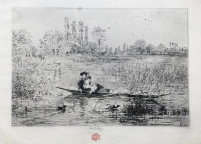 Felix BUHOT - Au fil de l’eau, circa 1875 - Eau-forte et pointe sèche 2