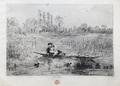 Felix BUHOT - Au fil de l’eau, circa 1875 - Eau-forte et pointe sèche 2