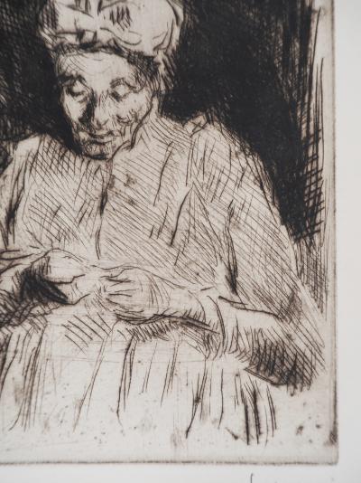 Maximilien LUCE - La Dentelière Vers 1895 - Gravure originale signée 2