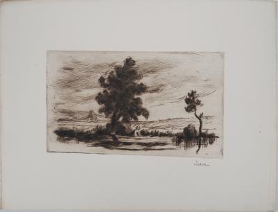Maximilien LUCE - Paysage bucolique (Yonne) Vers 1910 - Gravure originale signée 2