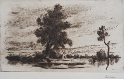 Maximilien LUCE - Paysage bucolique (Yonne) Vers 1910 - Gravure originale signée 2