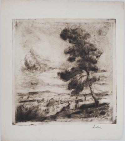 Maximilien LUCE -  Paysage de Yonne Vers 1900 - Gravure originale signée 2