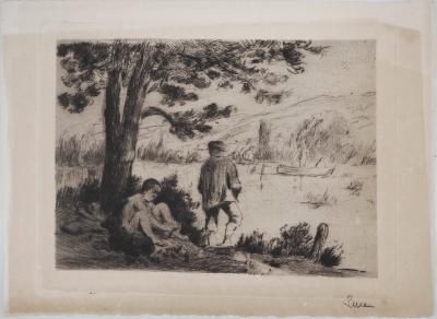Maximilien LUCE - Après-midi d'Été dans l'Yonne Vers 1890 - Gravure originale signée 2