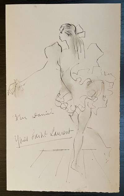 Yves SAINT-LAURENT - Danseuse, c. 1961 - Dessin original 2