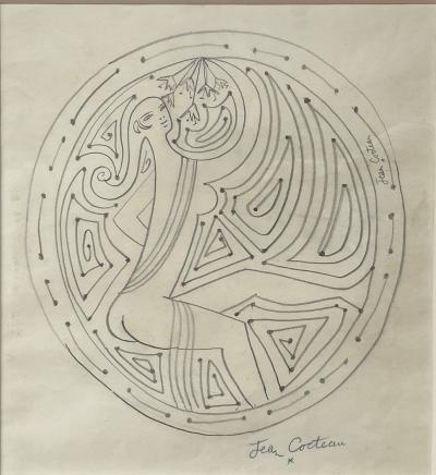 Jean COCTEAU - Danseuse, œuvre préparatoire pour la céramique éponyme de l’atelier Madeline-Jolly - Dessin original